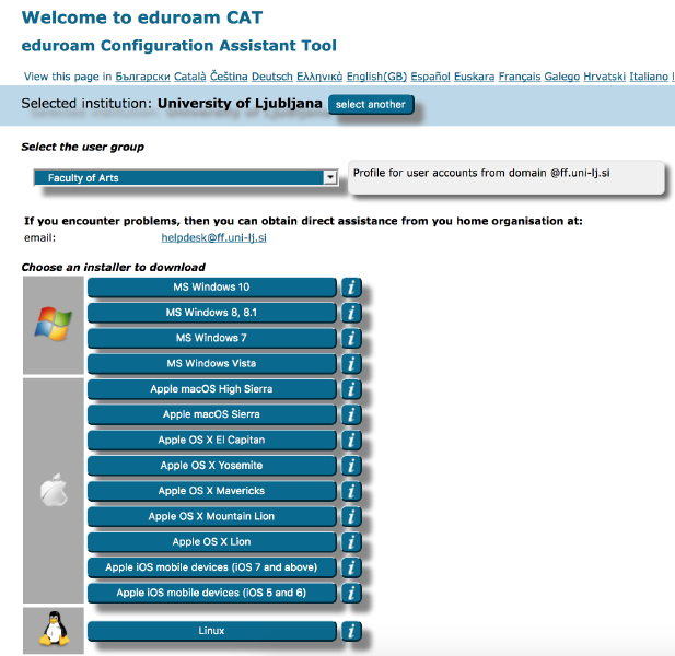 Eduroam setup