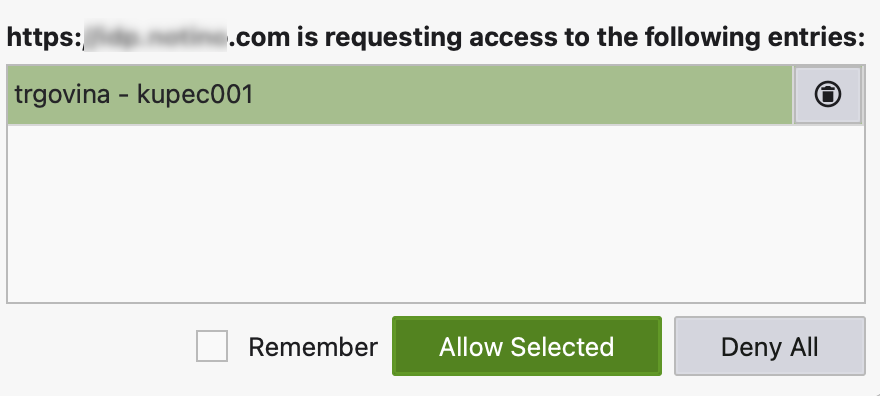 KeePassXC Browser Access Request